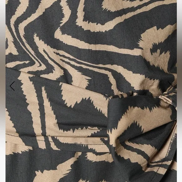 Ganni Zebra Print Poplin Wrap Top - Picture 3 of 8